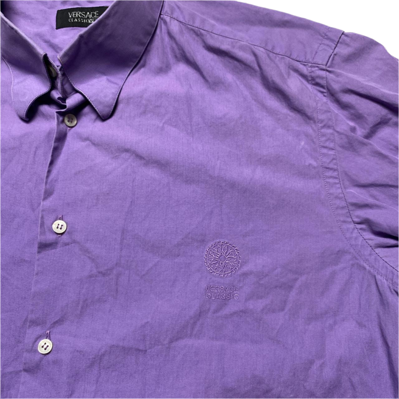 Versace Classic V2 Vintage Purple Long Sleeve Shirt (M)