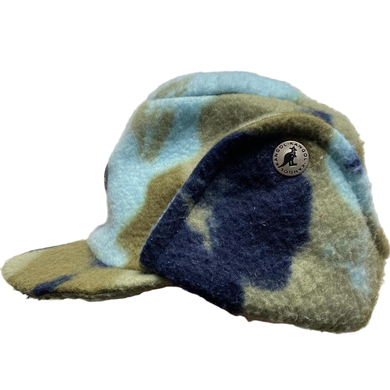 Kangol Dog Ear Fleece Hat Camouflage Green and Blue