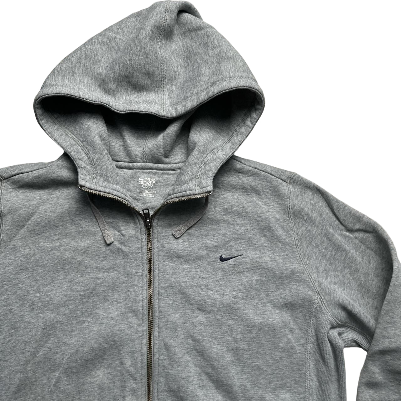 Nike Grey and Navy Swoosh Athletic Department Hoodie (XL)