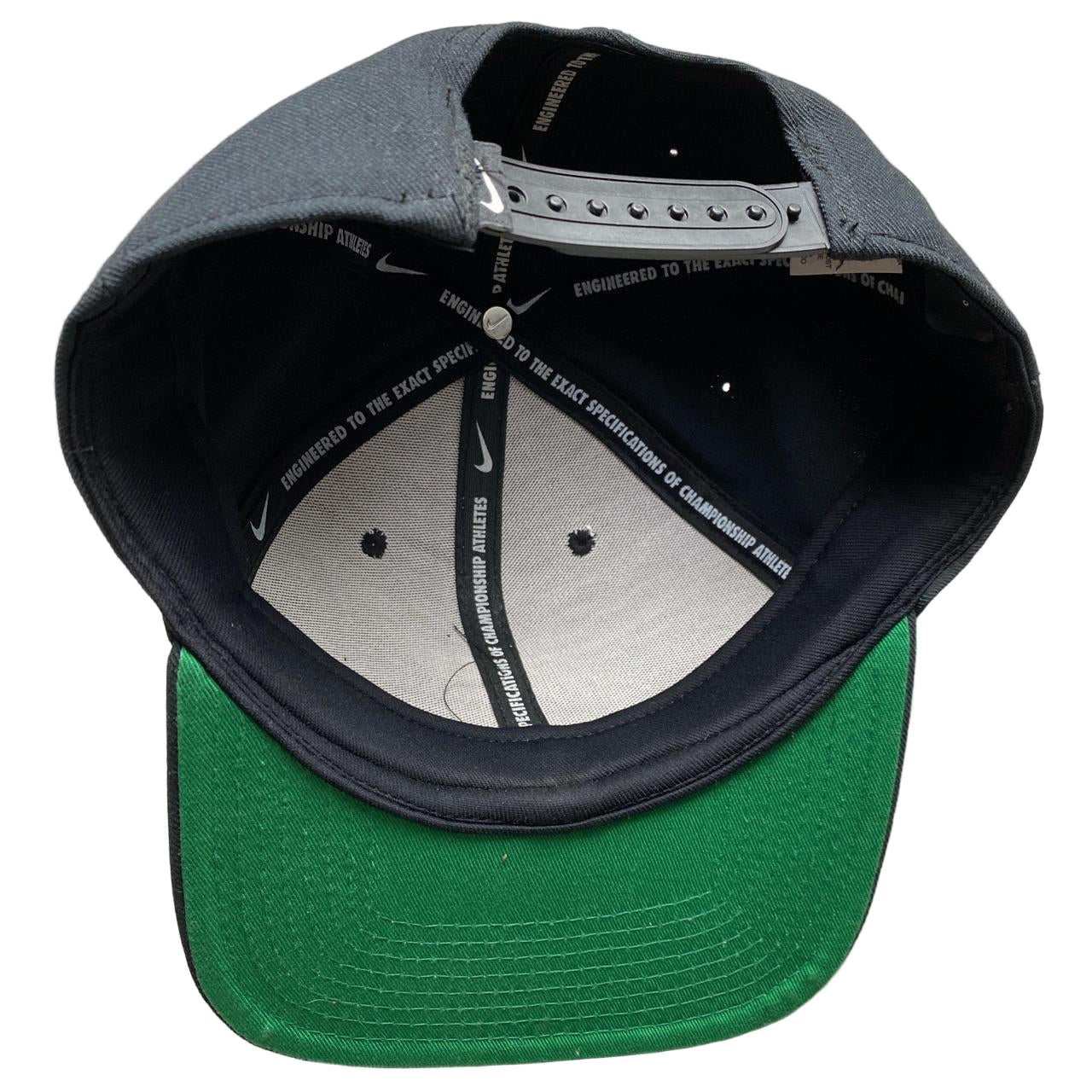 Nike Swoosh Spellout Black and White Snapback Cap
