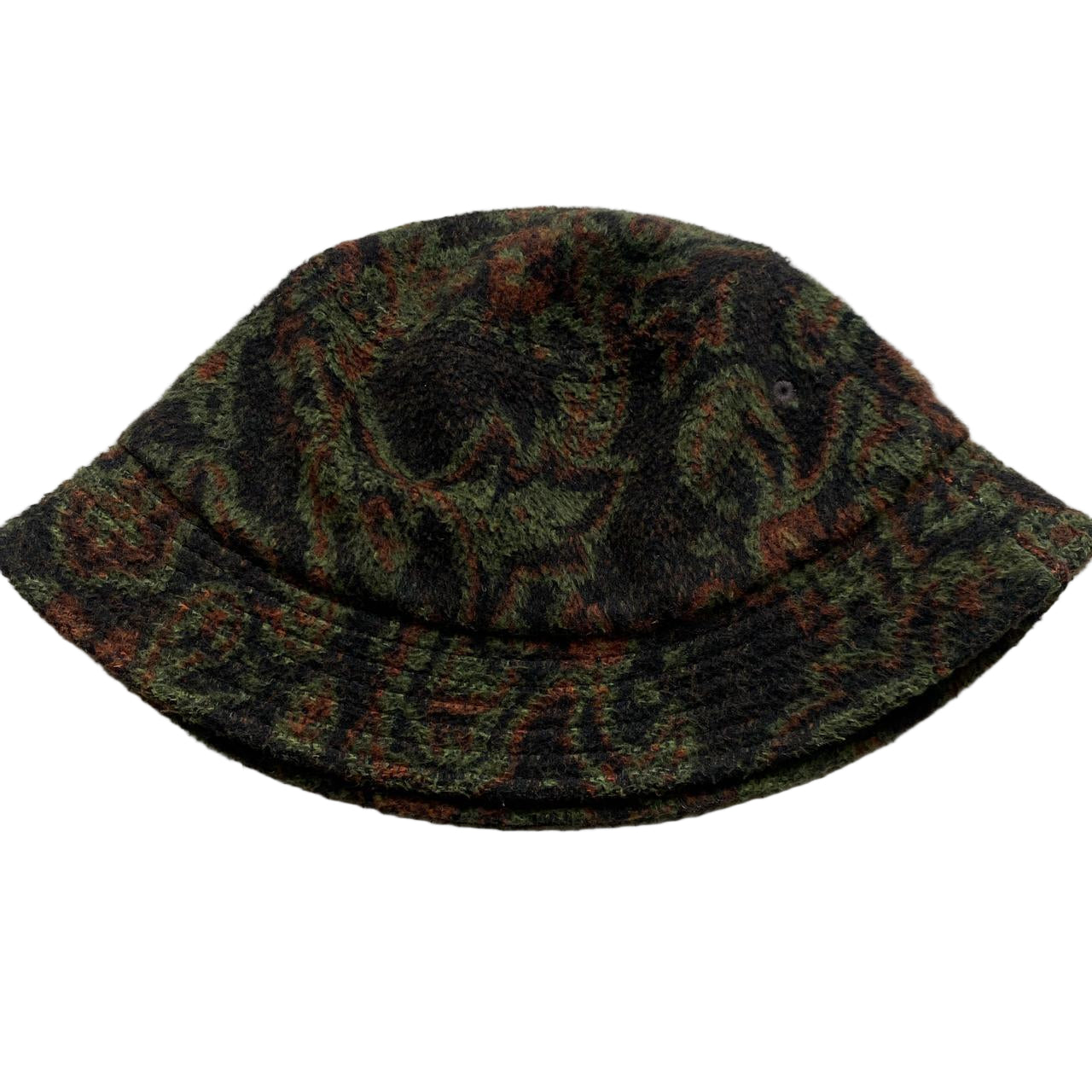 Stussy Fleece Camouflage Green and Brown Bucket Hat