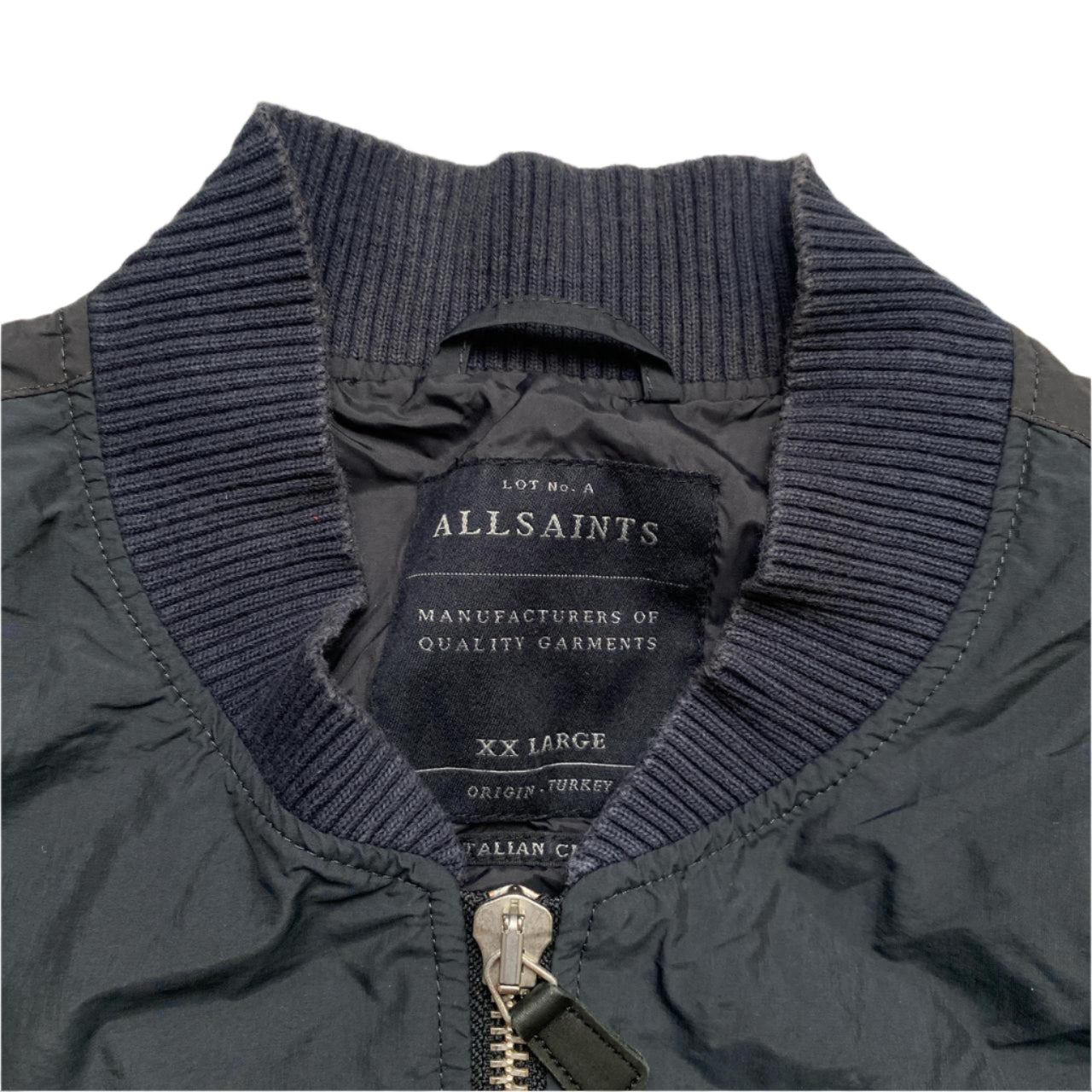AllSaints Black Bomber Jacket (2XL)