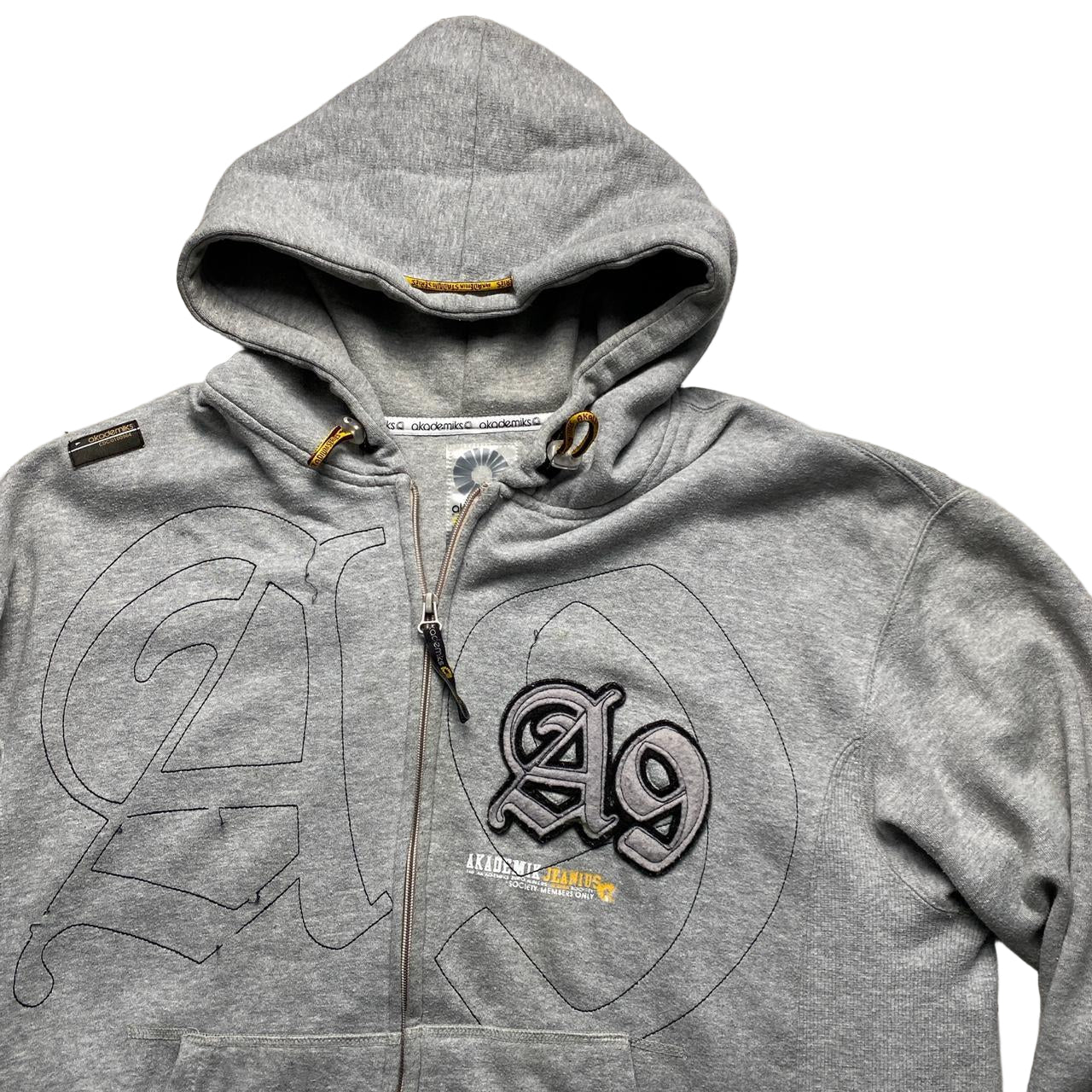 Akademiks A9 Grey and Black Hoodie (L)