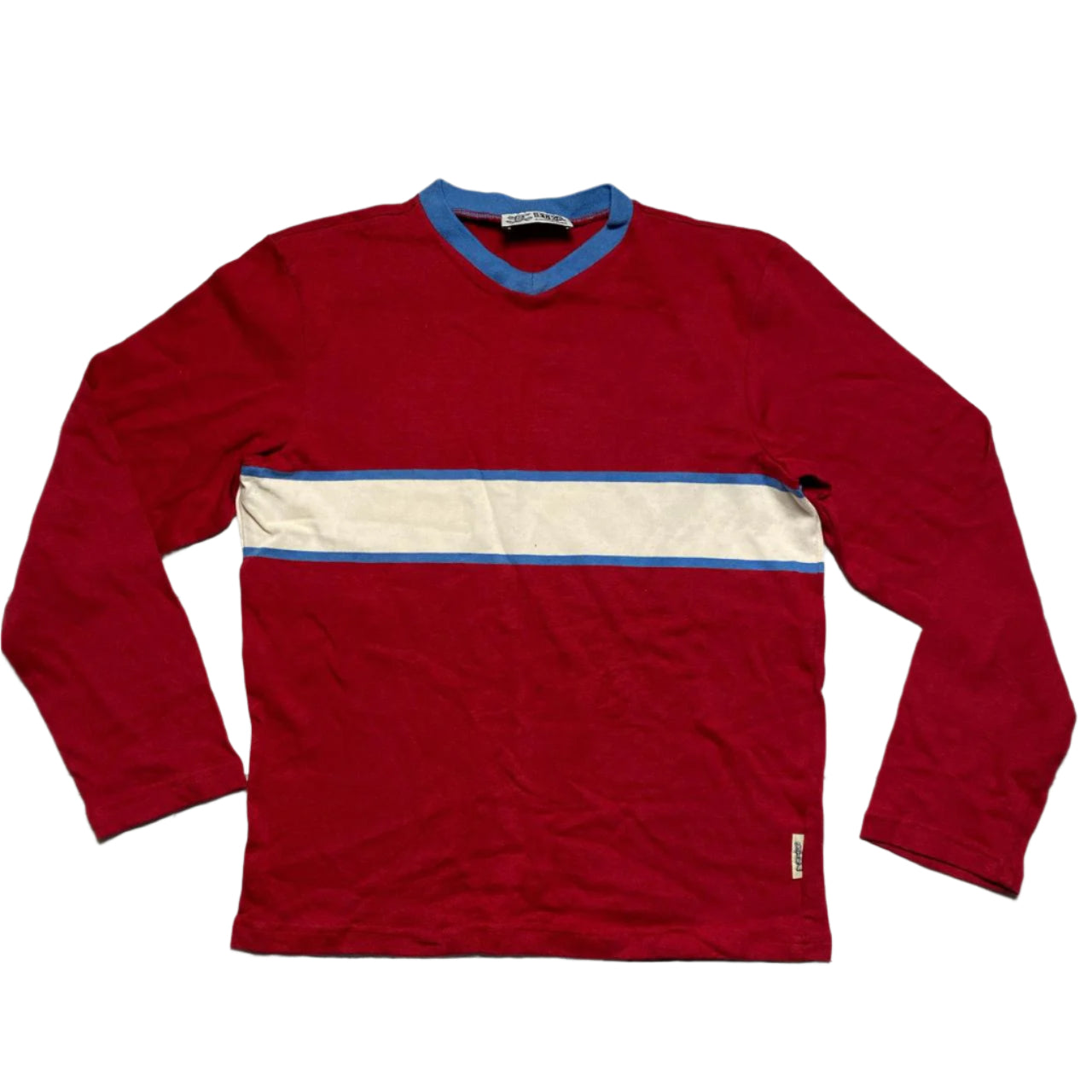 BTKA Born To Kick Arse Red Cream and Blue Jumper (L)