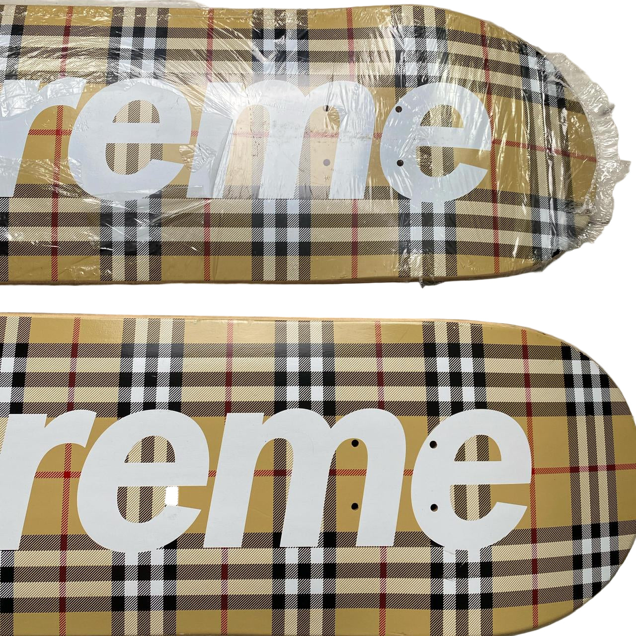 Supreme Burberry Classic Cream Novacheck Skateboard Deck