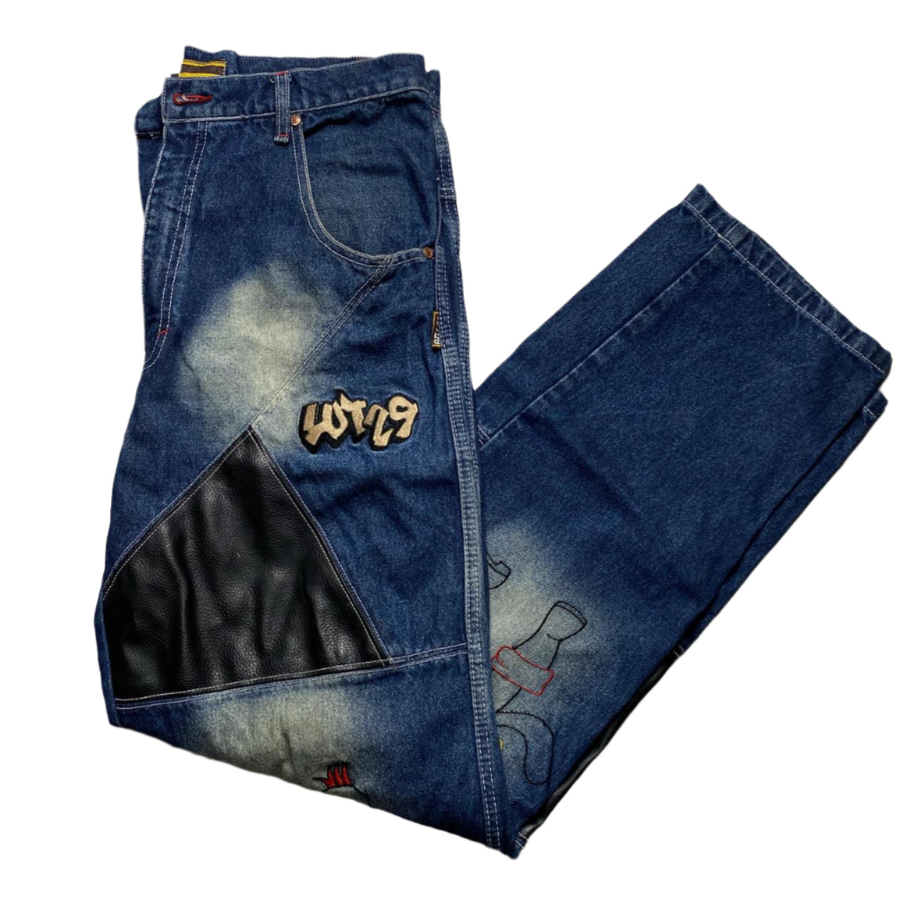 Lot 29 Vintage Embroidery Patches Cartoon Graffiti Baggy Jeans (36W)
