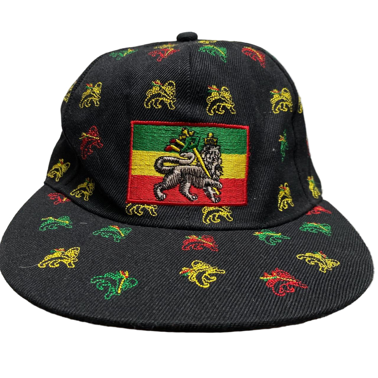 Rasta Lion Black Snapback Cap