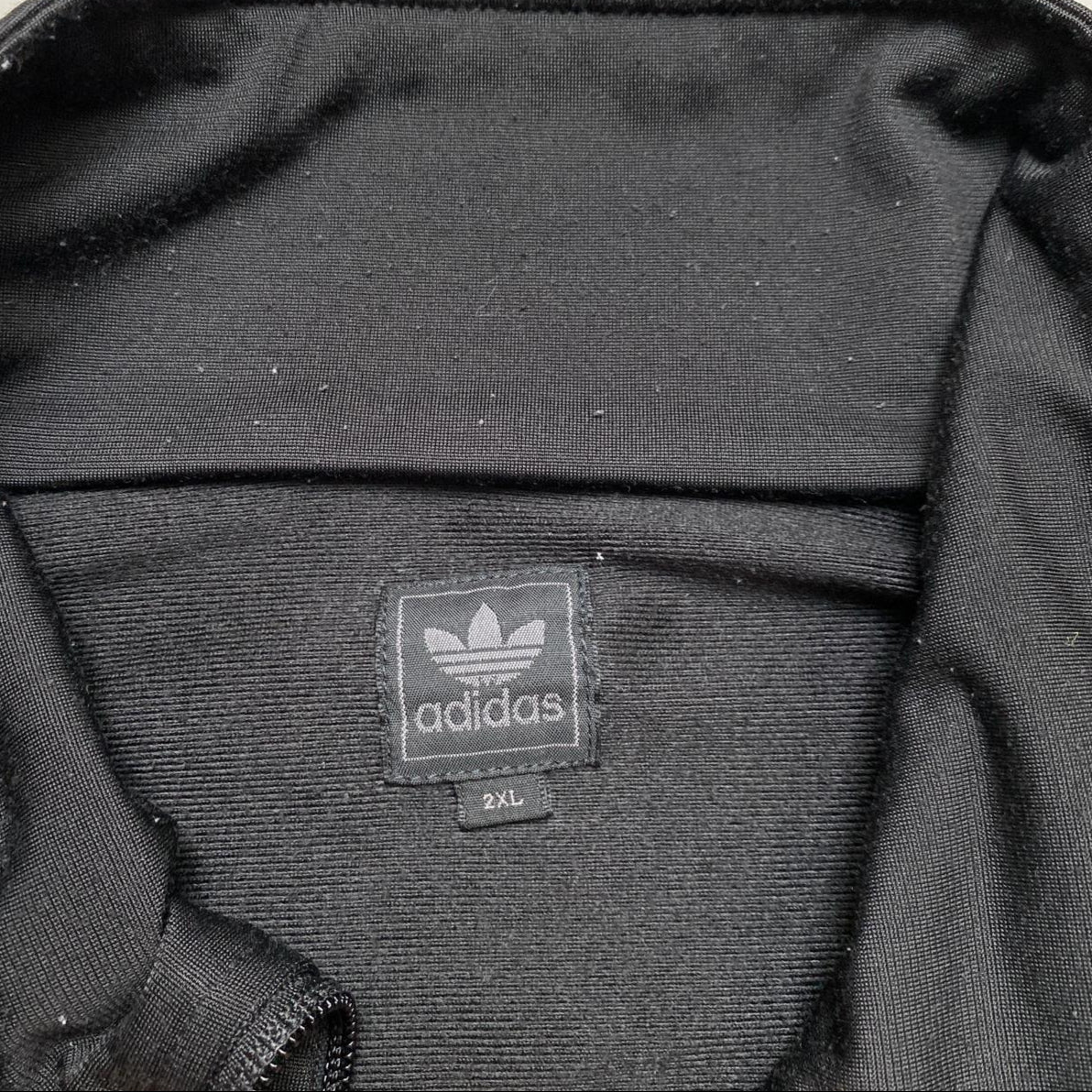 Adidas Originals Black and White Striped Tracksuit Jacket (2XL)