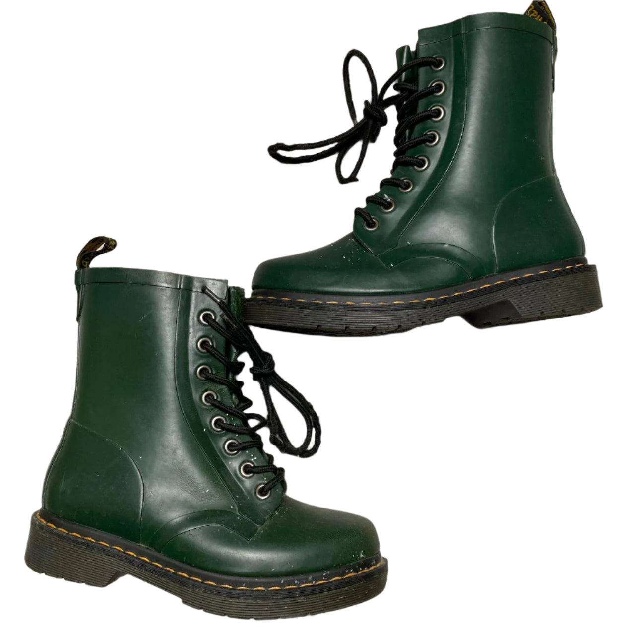 Dr Martens High Boots Bottle Green Rubber Womens (UK 4)
