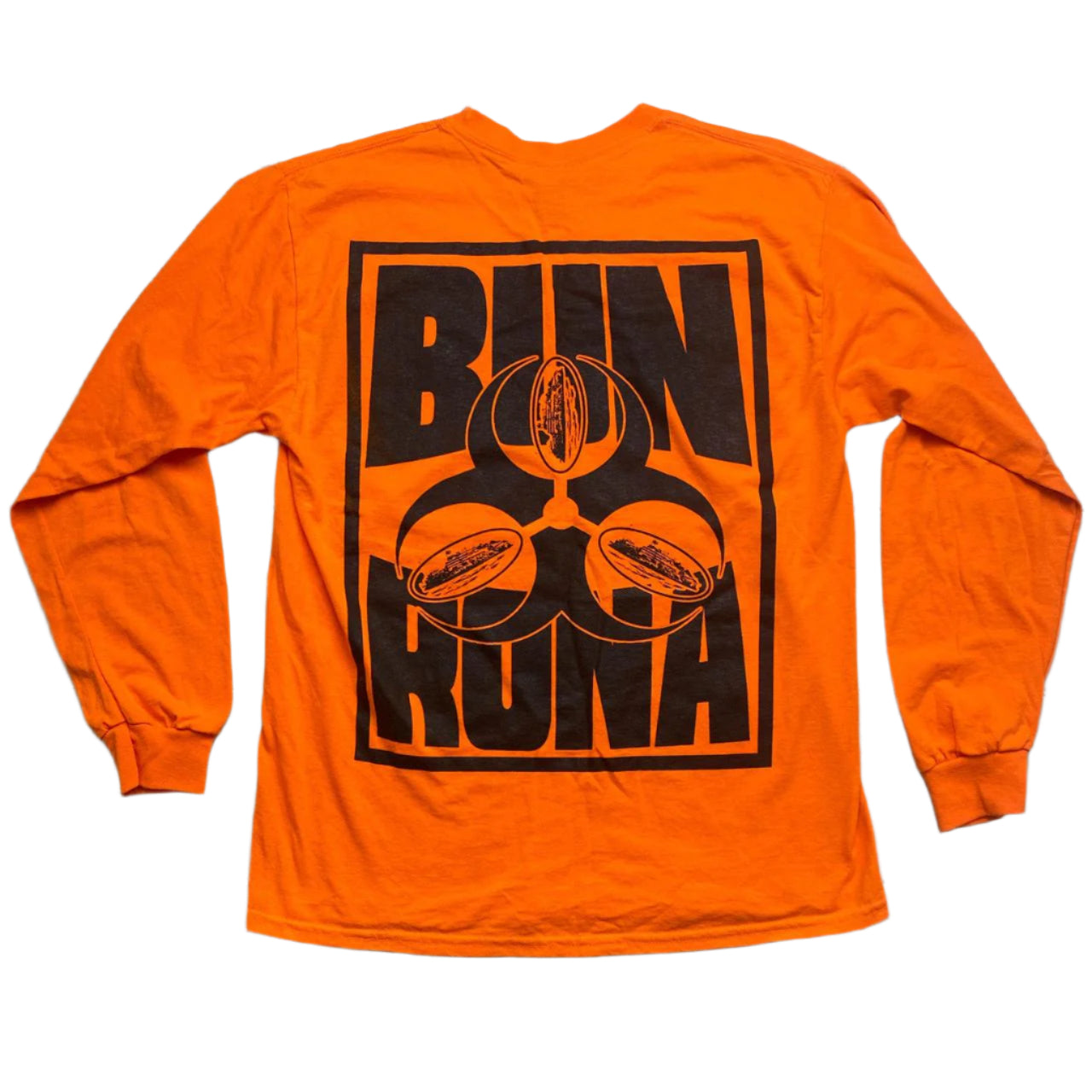 Corteiz Bun Rona Orange and Black Long Sleeve T Shirt (L)