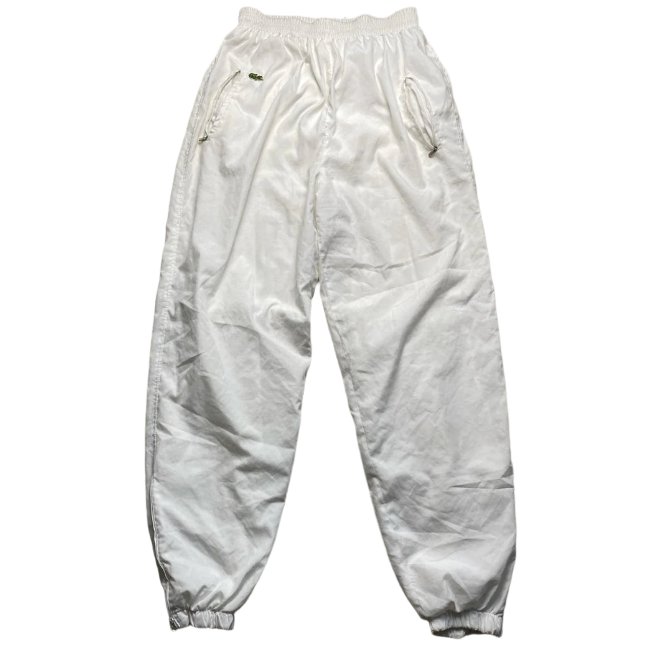 Lacoste Vintage White Shell Trackpant Bottoms (M)