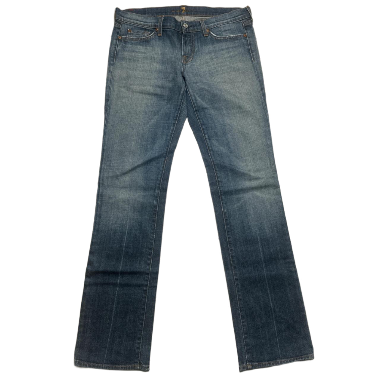 7 For All Mankind Navy Baggy Womens Straight Jeans (W 30)