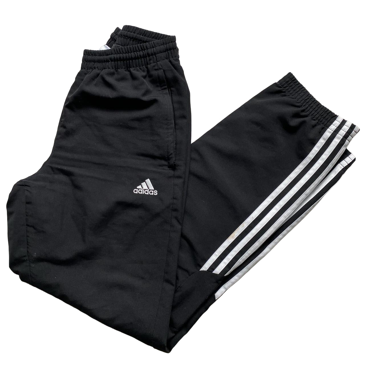 Adidas Black and White Shell Trackpant Bottoms (S)