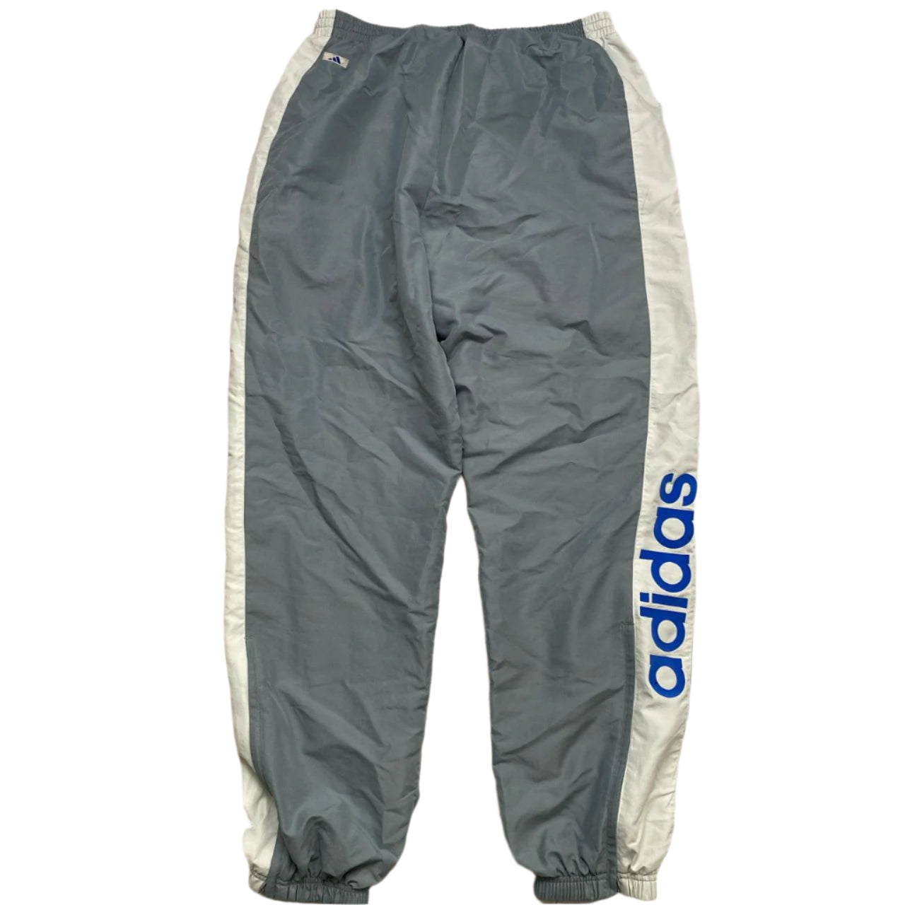 Adidas Grey and Blue Shell Trackpant Bottoms (M)