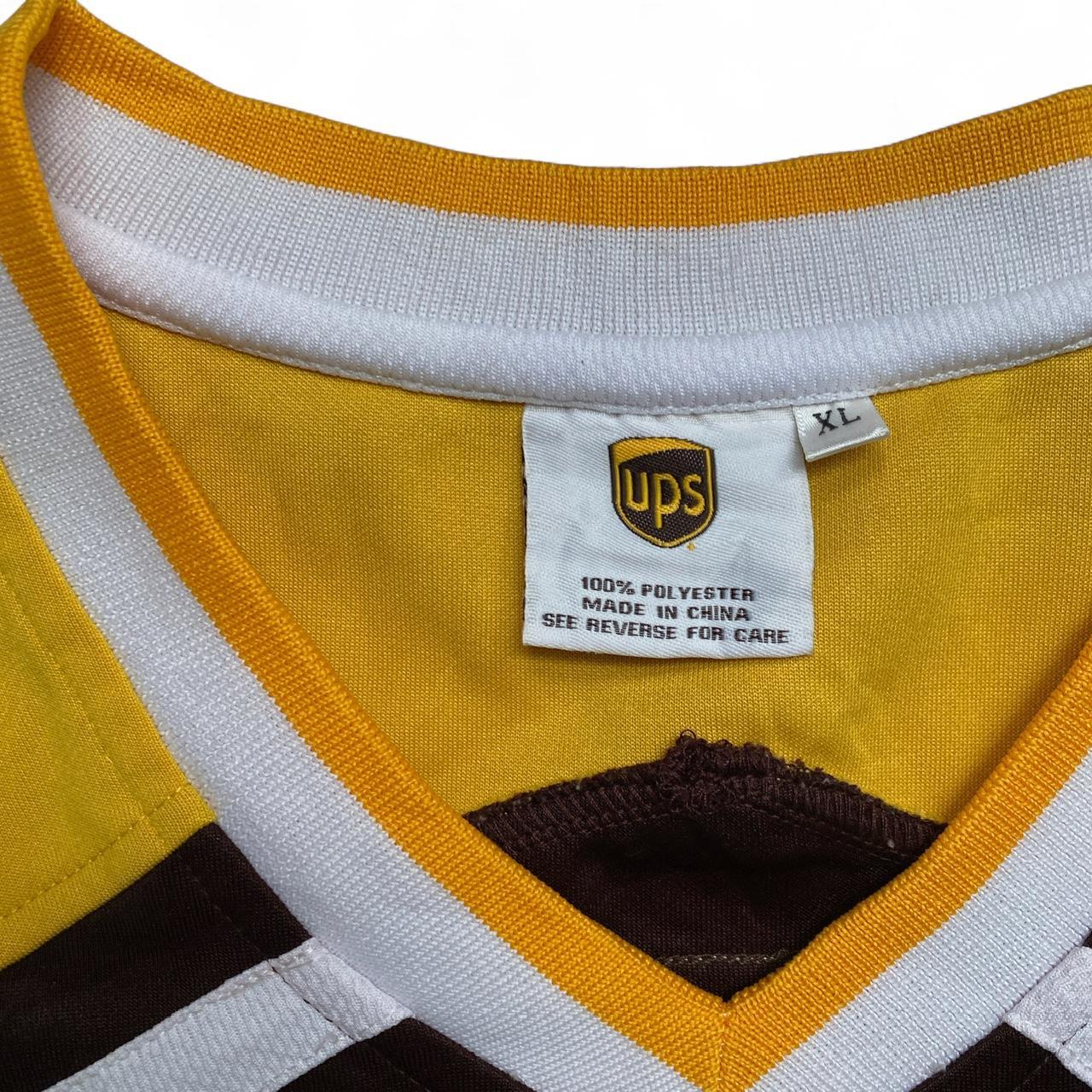 UPS Vintage 90’s Y2K Brown and Yellow Hockey Long Sleeve Jersey (XL)