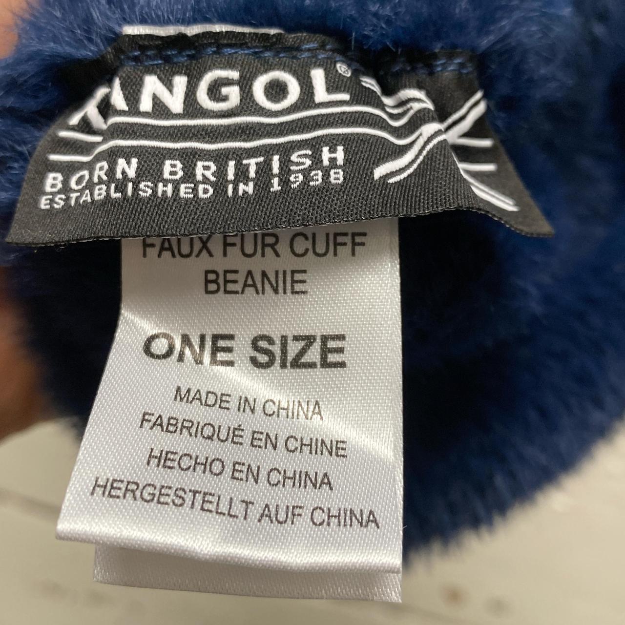 Kangol Navy Blue Faux Fur Beanie Hat