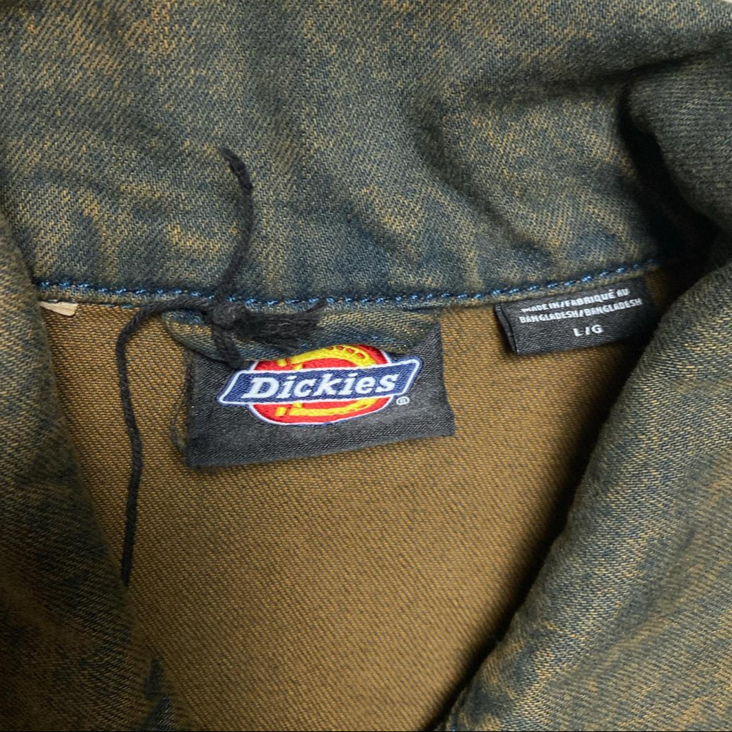 Dickies Womens Cropped Brown Washed Denim Jacket (L)