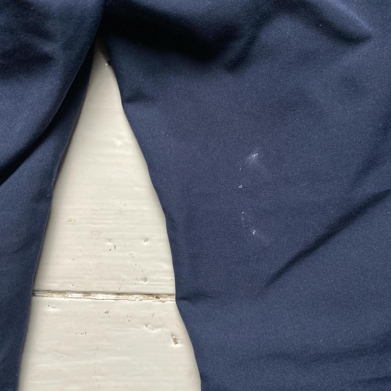 Adidas Navy and White Baggy Trackpant Shell Bottoms (L)