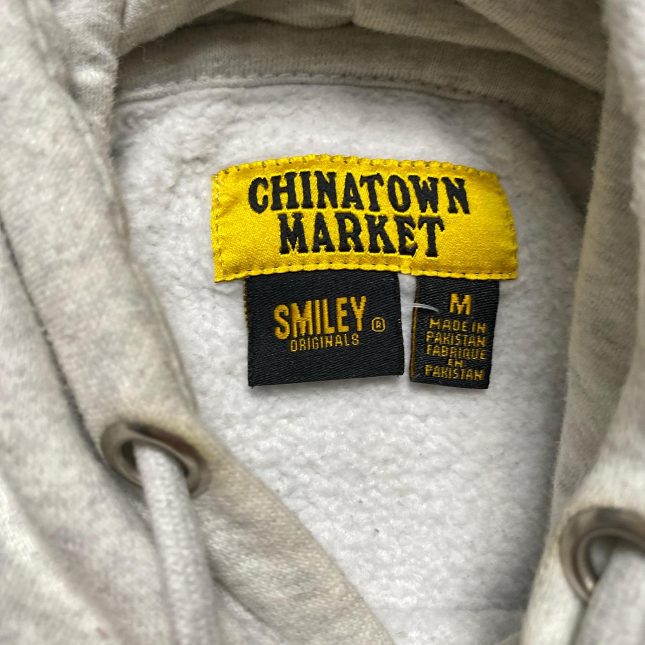 Chinatown Market Grey and Yellow Smiley Hoodie (M)