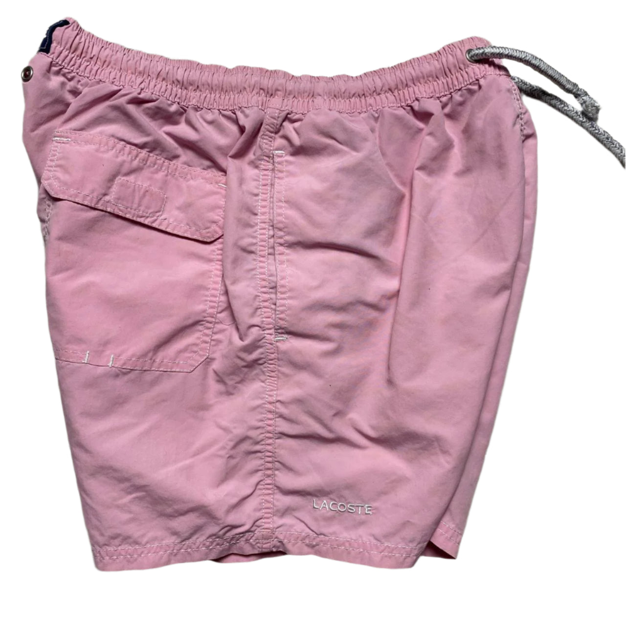 Lacoste Pink and White Swimming Trunk Shorts (M)