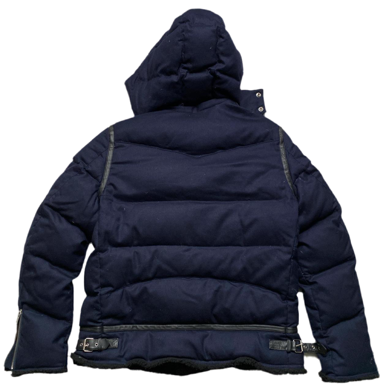 The Kooples Navy Sherpa Trim Black Puffer Coat (XL)