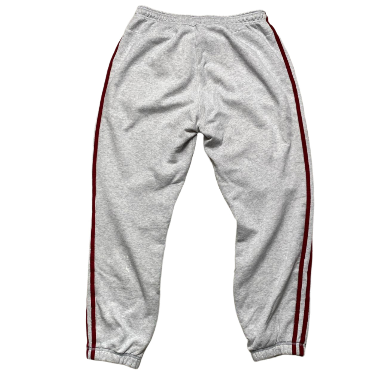 Adidas Grey and Burgundy Baggy Joggers (M)
