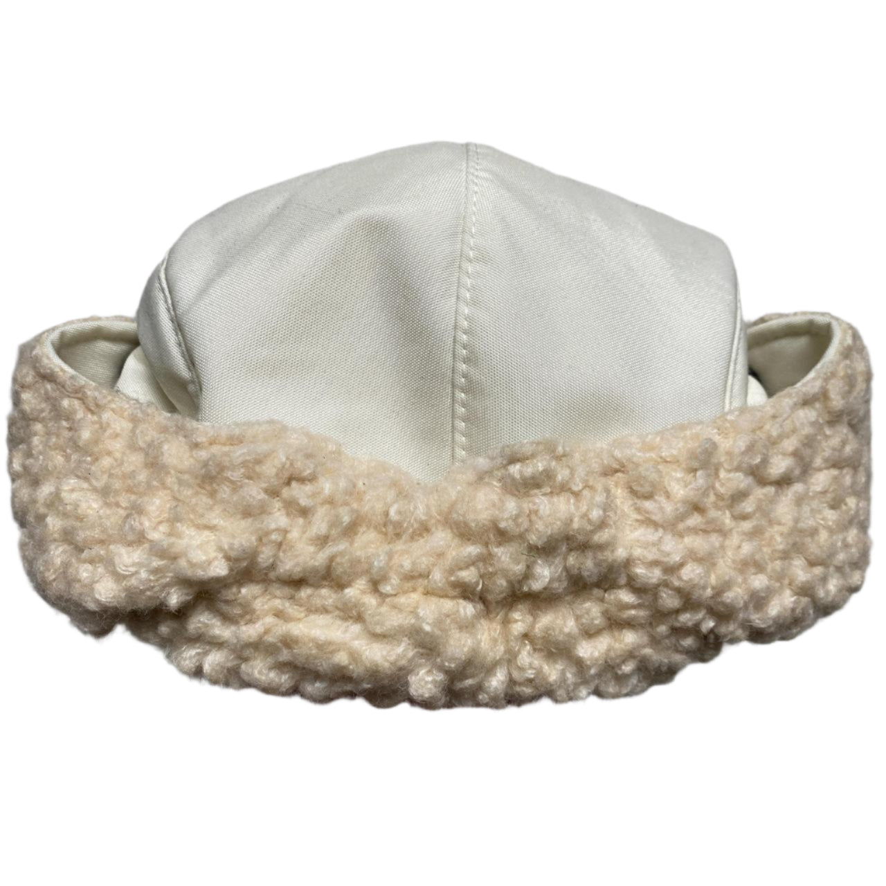 Napapirji Cream White Ear Flap Dog Ear Sherpa Cap