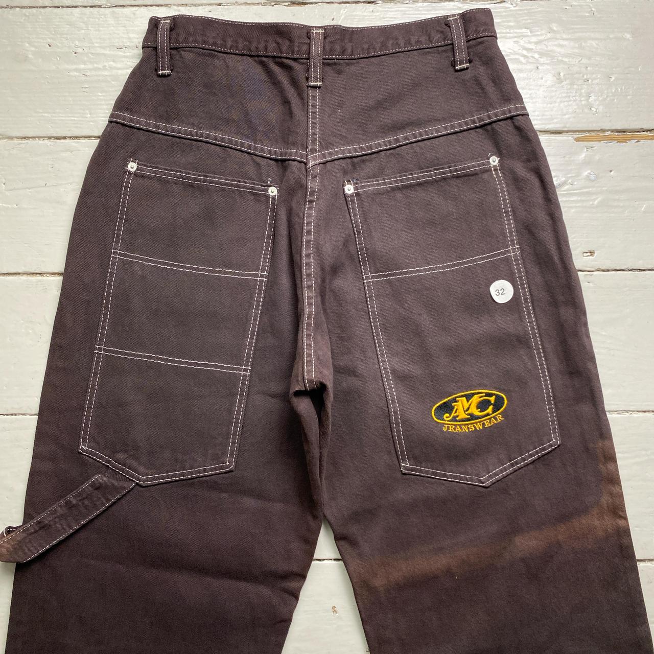 AMC Jeanswear Vintage 90’s Baggy Brown White Stitch Cargo Carpenter Jeans
