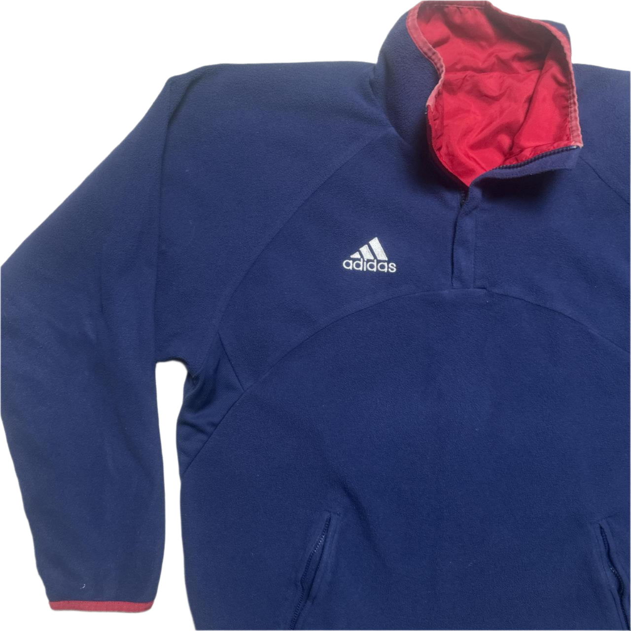Adidas Vintage Climawarm Thermal Reversible Nylon Quarter Zip Jumper Jacket (M)