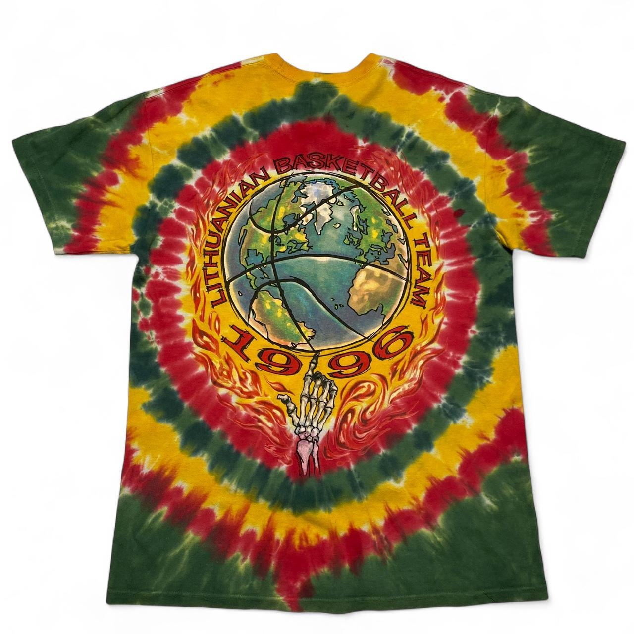 Liquid Blue NBA Lithuanian Basketball multicoloured Tie dye T Shirt (L)