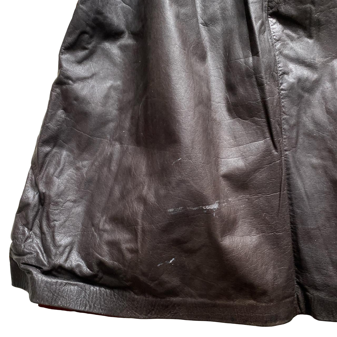 Leone London Vintage Brown Long Leather Trench Coat (S)