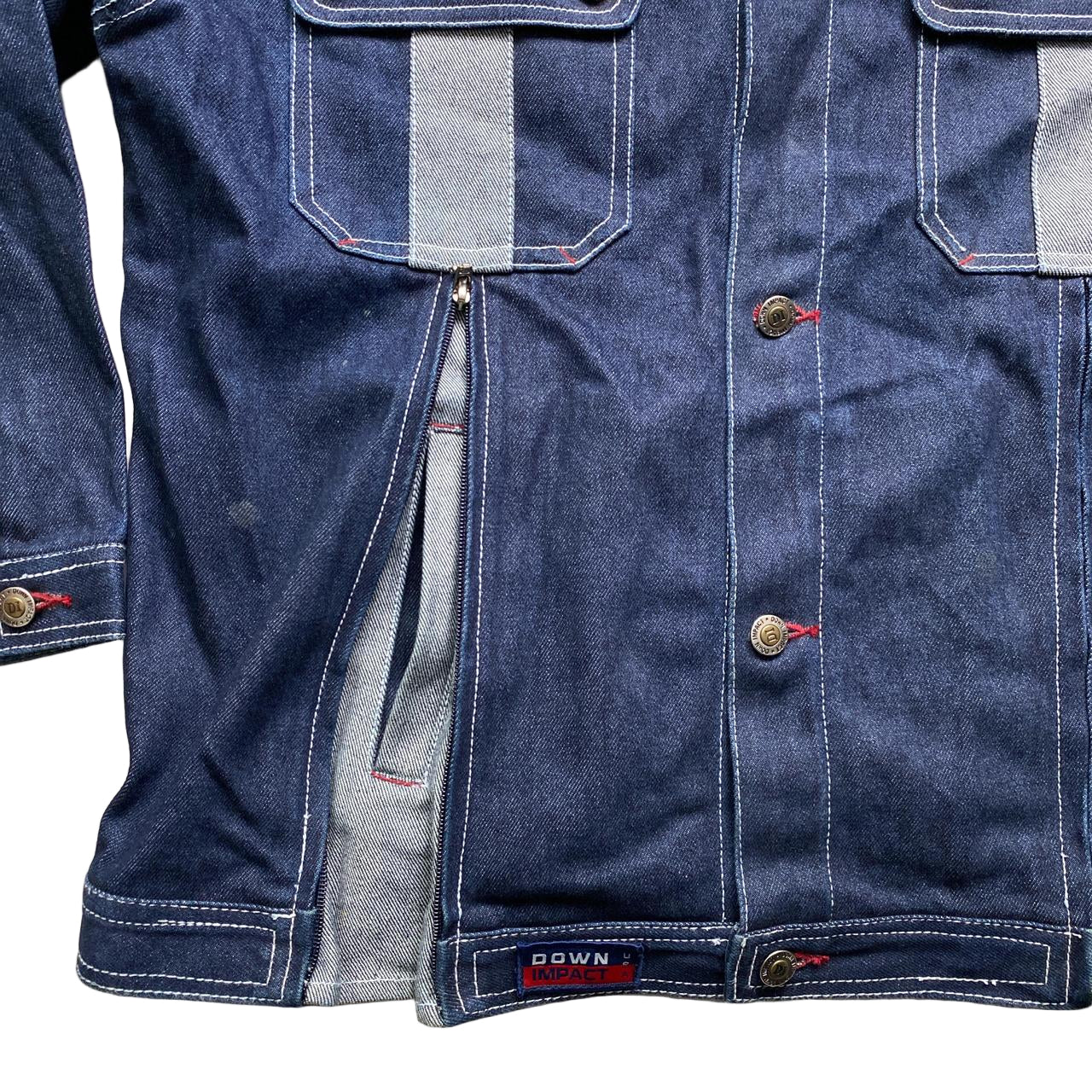 Down Impact Vintage 90βs Denim Jacket Navy and Silver (M)