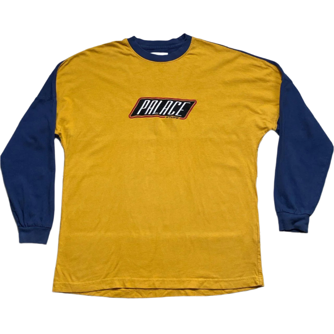 Palace Navy and Yellow Long Sleeve T Shirt (L)