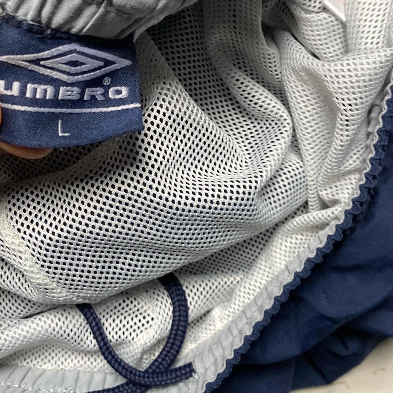 Umbro Navy and Grey Trackpant Shell Baggy Bottoms (L)