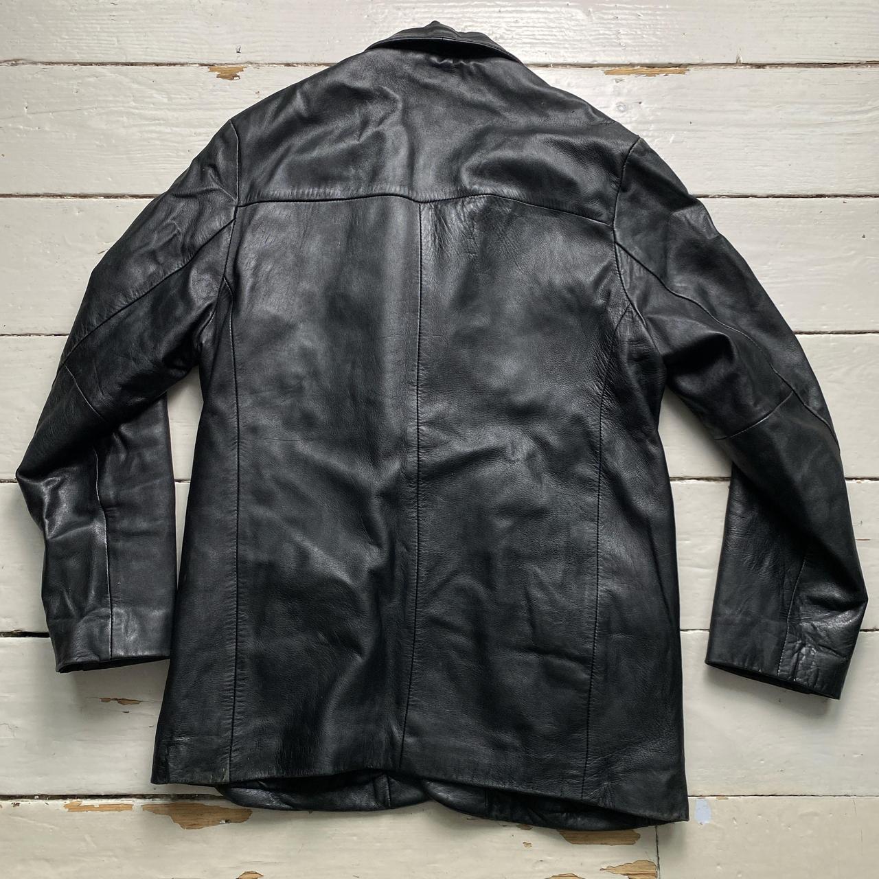 Aviatrix Black Long Leather Coat