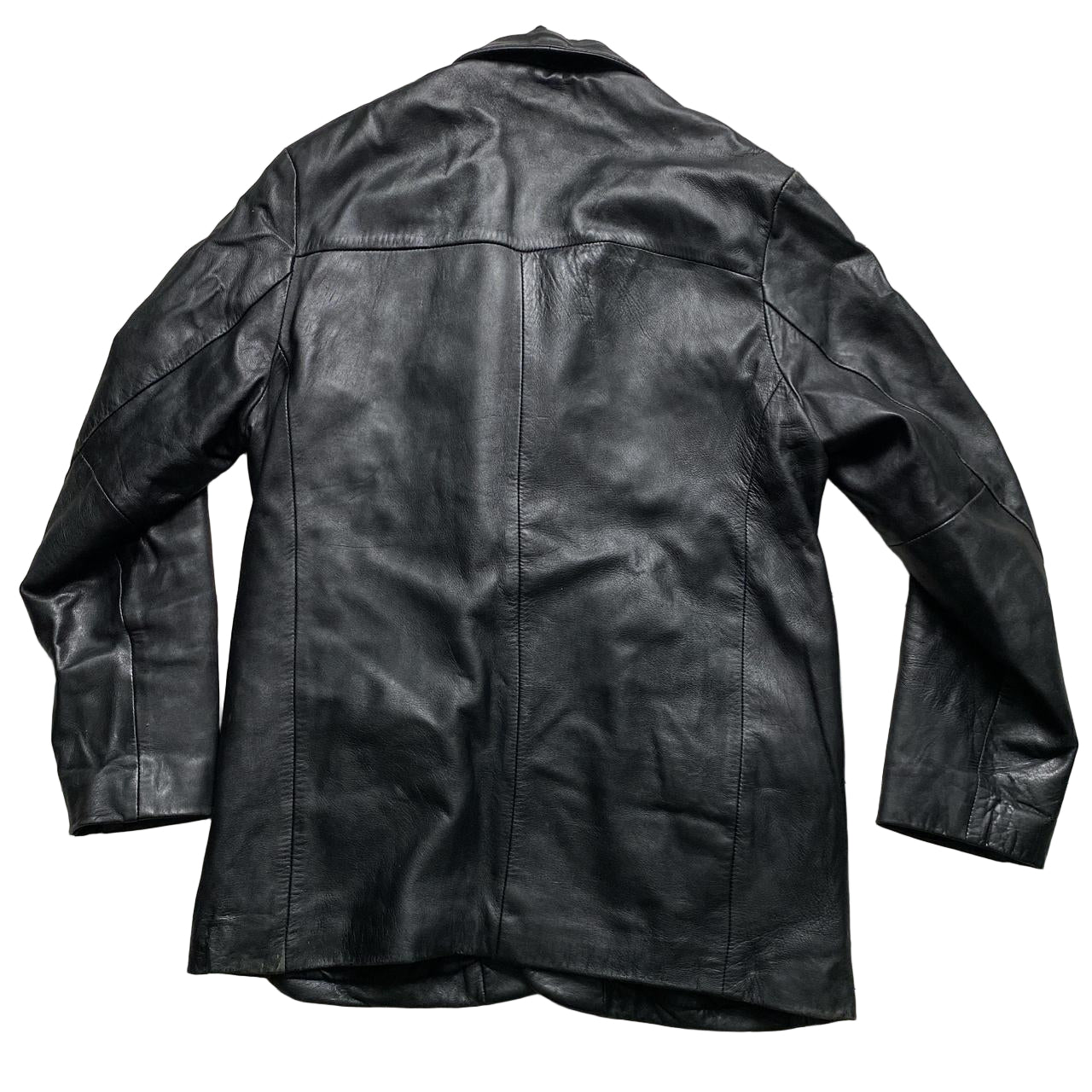 Aviatrix Black Long Leather Coat (L)