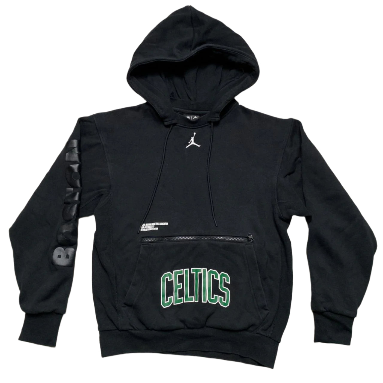 Jordan Boston Celtics Black Green and White Hoodie (XS)
