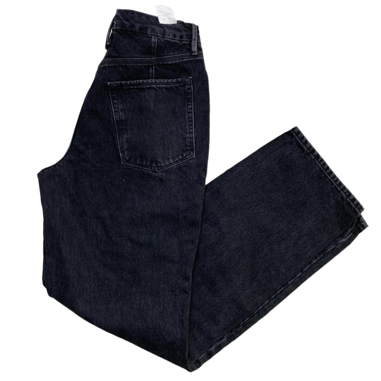 Good American Black Baggy Womens Thigh Split Jeans (28W)