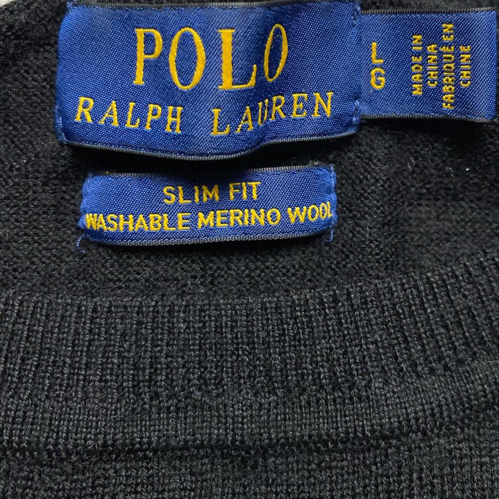 Ralph Lauren Polo Merino Wool Black Jumper (L)