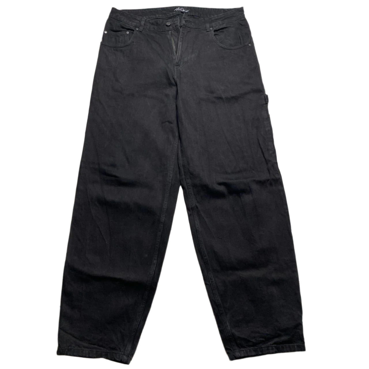 A1 Denim Soho Yacht Club Black Baggy Carpenter Cargo Denim Jeans (34W)