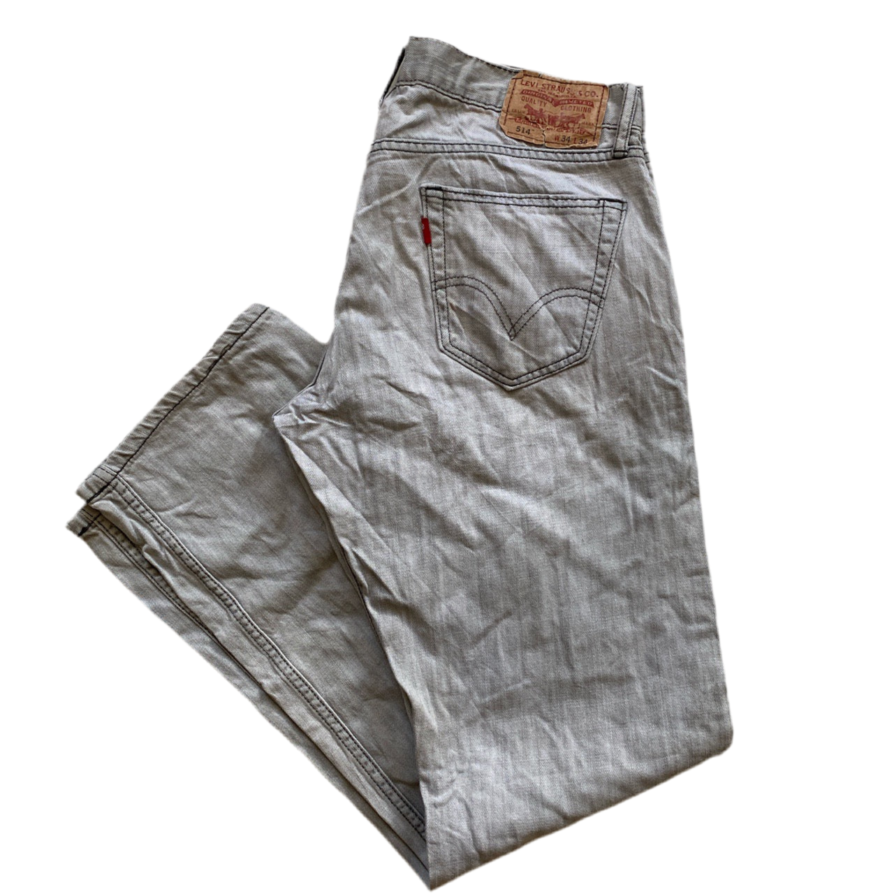 Levis 514 Slim Straight Grey Jeans (34W)