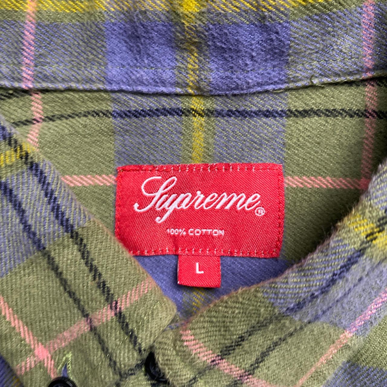 Supreme Plaid Checked Shirt Green Pink and Blue (L)