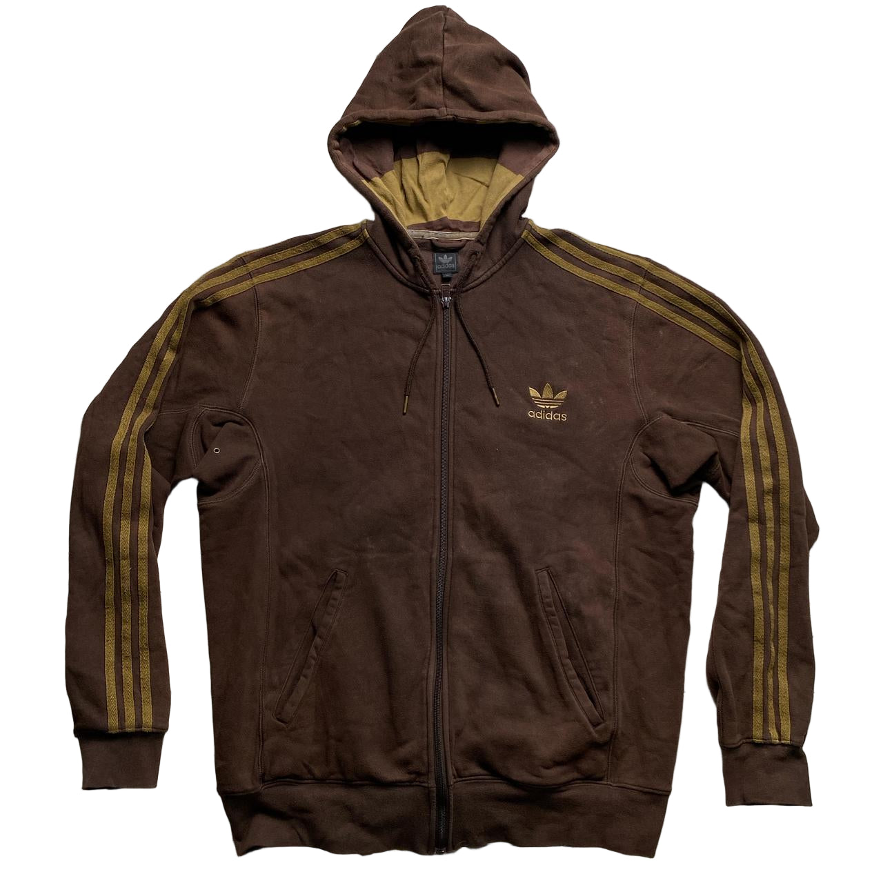 Adidas Originals Brown Two Tone Vintage Hoodie (XL)