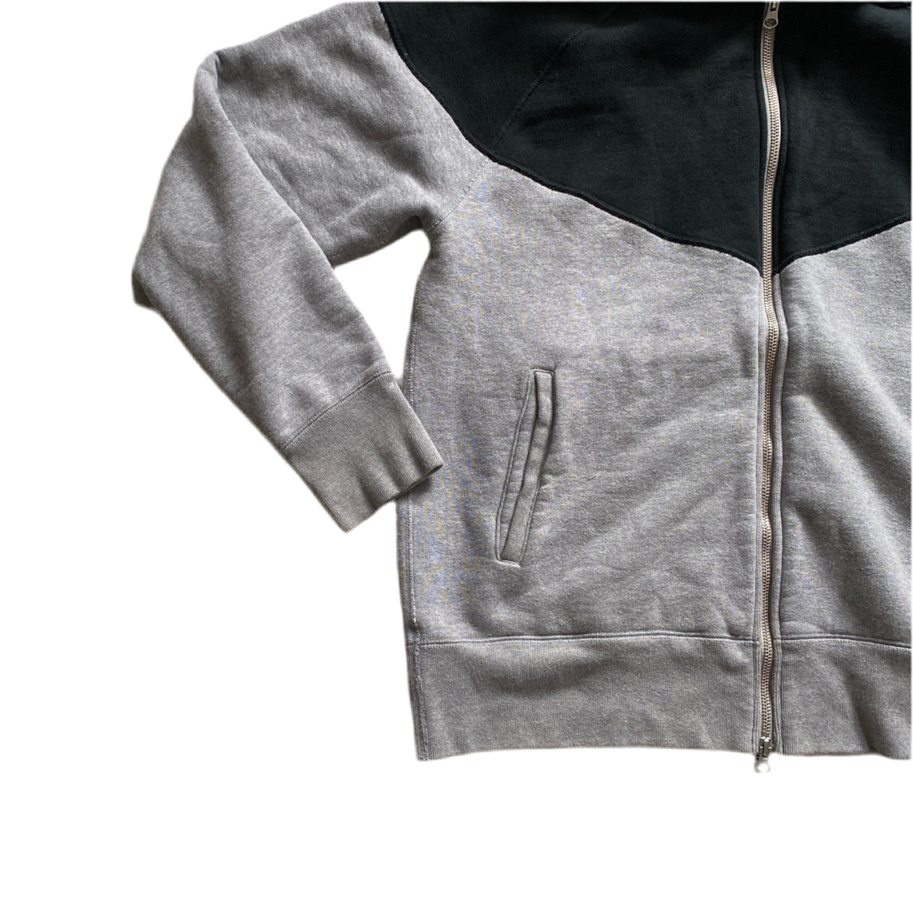 Nike Grey and Black Heavy Hoodie (L)