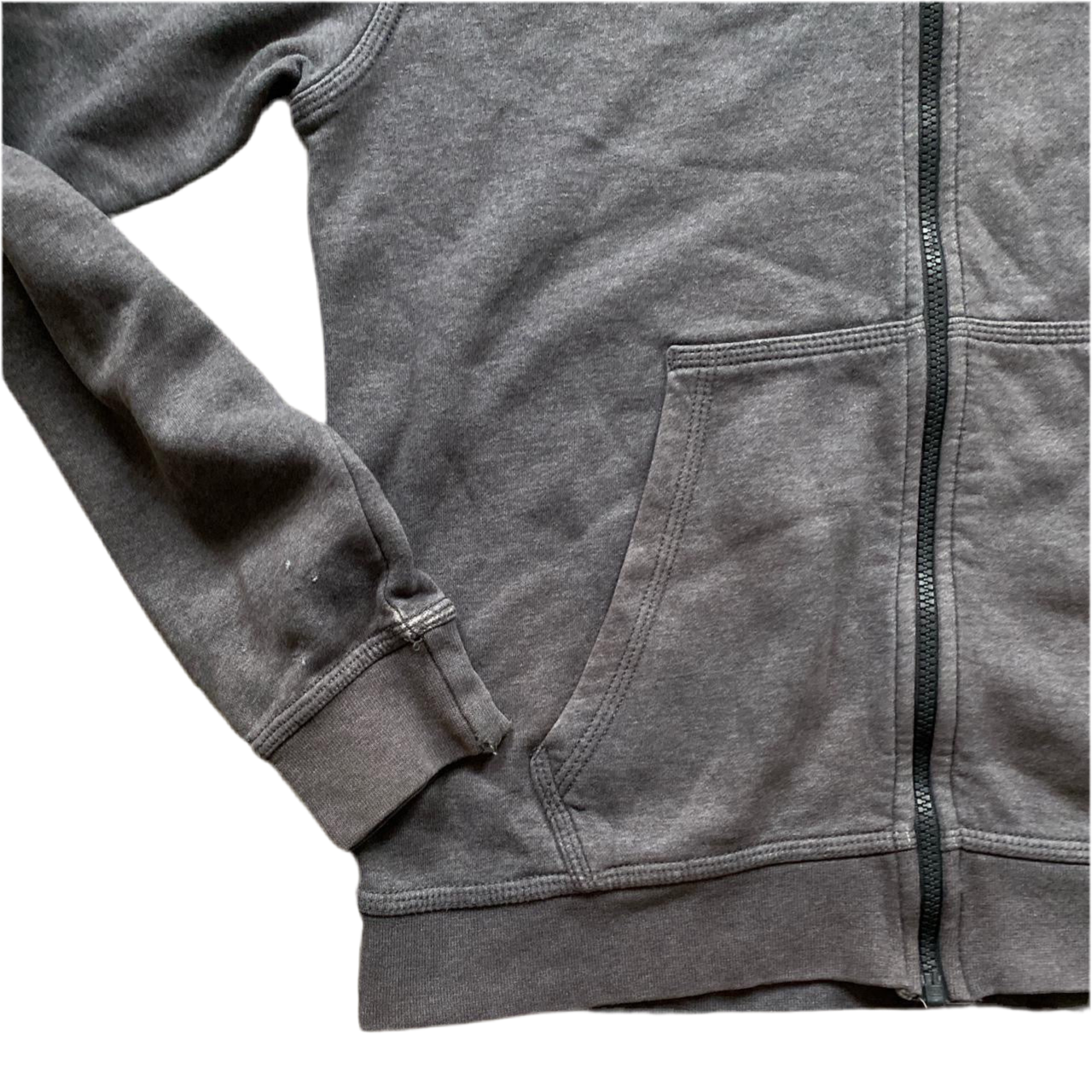 Nike White Swoosh Grey Hoodie (M)