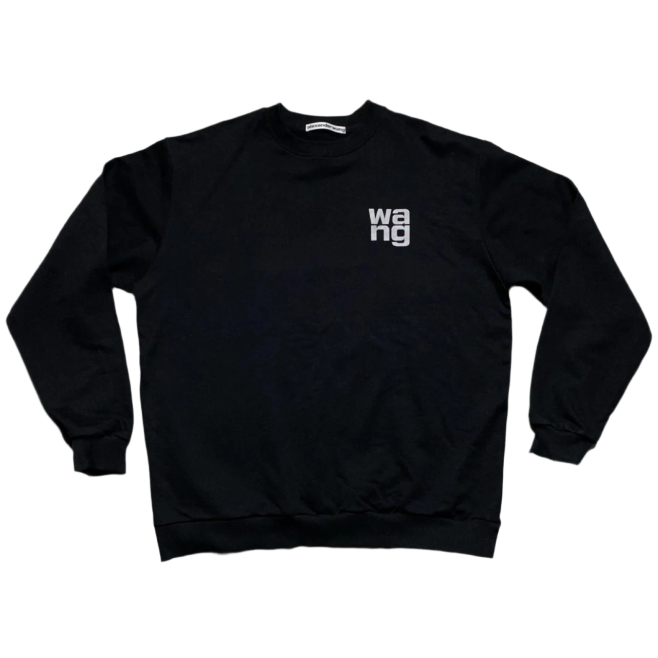 Alexander Wang Black and Reflective Silver Logo Jumper (L)