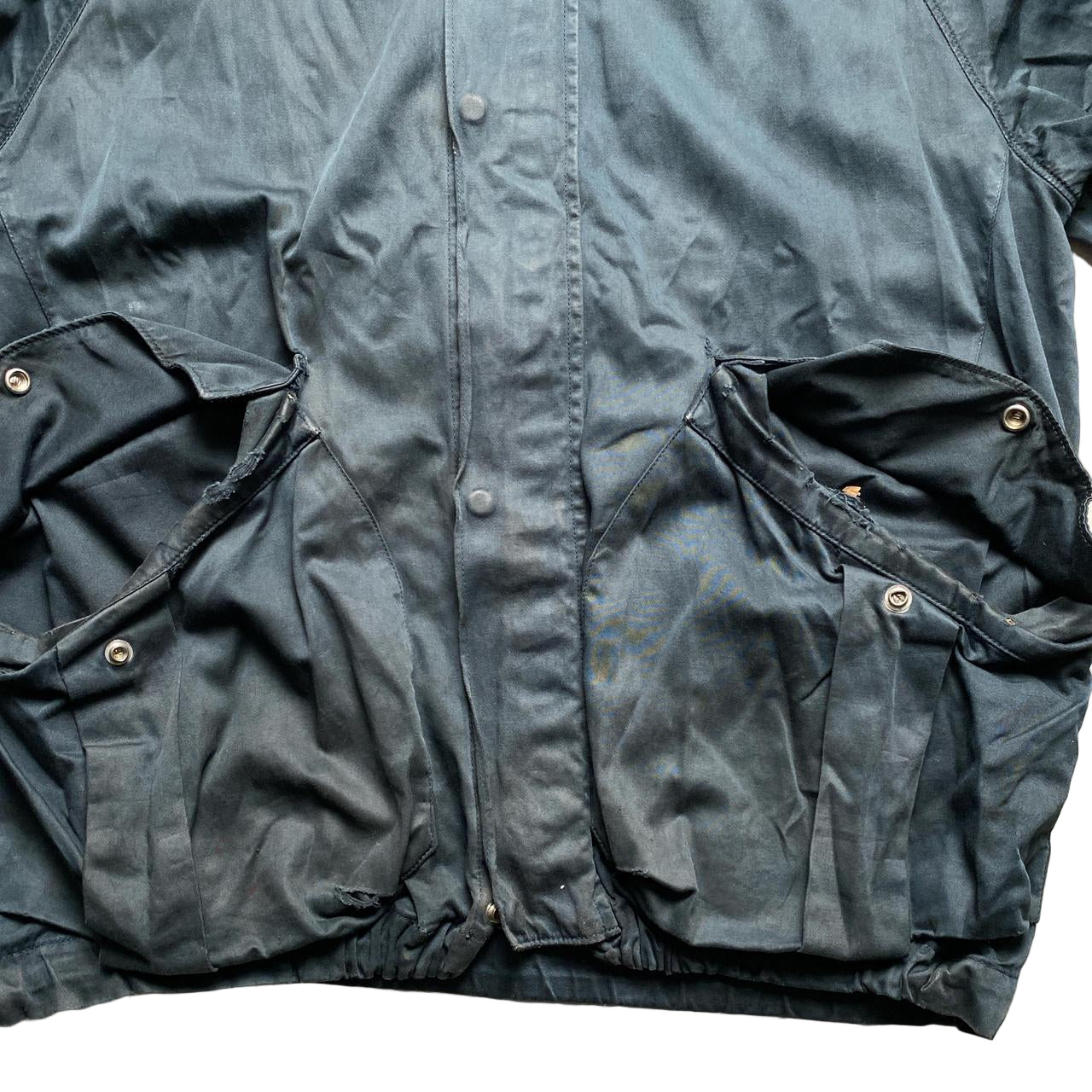 Stone Island 2002 Vintage Raso Gommato Lightweight Navy Jacket (M)