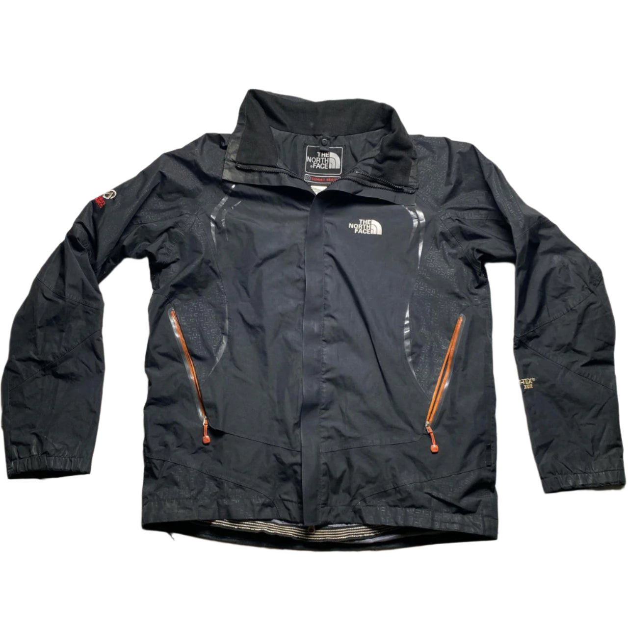 The North Face Black Summit Series Black and Orange Gore Tex Lightweight Jacket (XL)