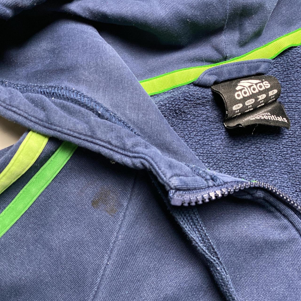 Adidas Performance Essentials Navy Triple Green Stripes Full Tracksuit (M)