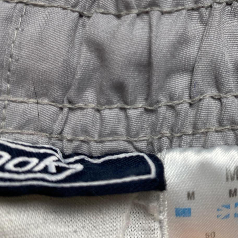 Reebok Vintage Shell Baggy Trackpant Bottoms Silver Navy and White (M)